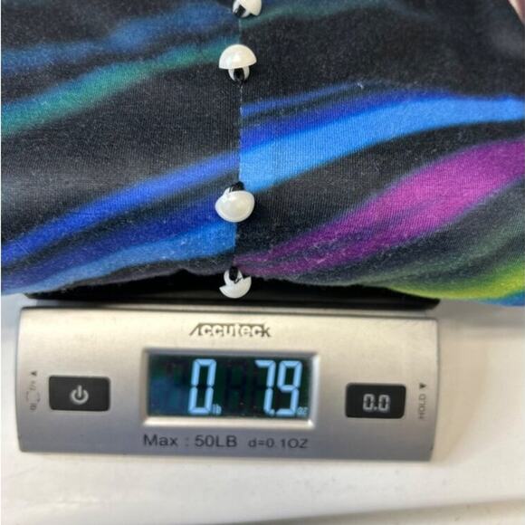 Colorful Abstract Button Embellished Womens Top L - Picture 7 of 7